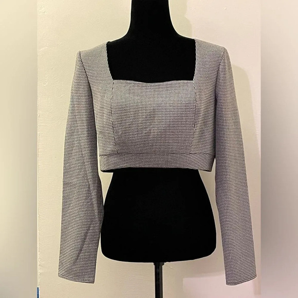 WAYF‎ Fae Check Crop Top - Picture 6 of 10